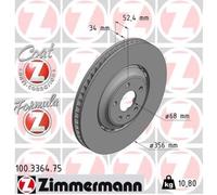 ZIMMERMANN 2X Disque De Frein Avant Ø356 Mm Ventilé Pour Audi A8 4H2 4H8 4HC