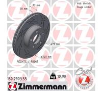 Zimmermann 2X Disques De Frein Ø 340 Ventilés Intérieurs Fente Pour BMW 2