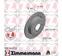 ZIMMERMANN 2x Disques de Frein Arrière Ø259 MM Plein Perforé pour Mini R50 R53