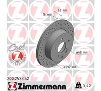 ZIMMERMANN 2x Disques de Frein Arrière Ø292 MM pour Nissan Qashqai + 2 I J10