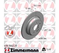 ZIMMERMANN 2x Disques de Frein Arrière Ø300 MM pour MERCEDES-BENZ CLASSE S W221