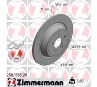 ZIMMERMANN 2x Disques de Frein Arrière Ø316 MM pour Ford S-MAX CJ 2.0 Ecoblue
