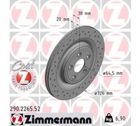 ZIMMERMANN 2x Disques de Frein Arrière Ø326 MM pour JAGUAR S-TYPE X200 3.0 V6
