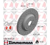 ZIMMERMANN 2x Disques de Frein Arrière Ø365 MM pour MERCEDES-BENZ M-CLASSE W164