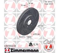 ZIMMERMANN 2X Disques De Frein Avant Ventilés Revêtus Pour Mercedes W177