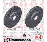 Zimmermann 2X Disques De Frein Avant Ventilés Revêtus Pour Mercedes X156 W246