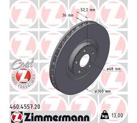 Zimmermann 2X Disques De Frein Avant Ventilés Revêtus Pour Porsche Macan 95B