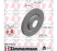 ZIMMERMANN 380.2116.52 Disque de frein pour MITSUBISHI,MITSUBISHI (GAC)