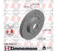 ZIMMERMANN 400.3664.52 Disque de frein pour MERCEDES-BENZ,MERCEDES-BENZ (BBDC)