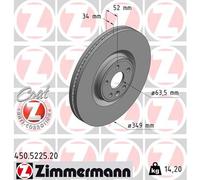 ZIMMERMANN Disque de frein pour JAGUAR LAND ROVER 450.5225.20