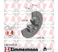 ZIMMERMANN 470.5407.20 Disque de frein pour RENAULT