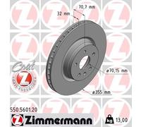 ZIMMERMANN 550.5601.20 Disque de frein pour TESLA