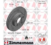 ZIMMERMANN 600.3225.55 Disque de frein pour PORSCHE,VW
