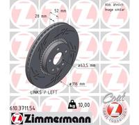 ZIMMERMANN 610.3711.54 Disque de frein pour FORD,LAND ROVER,VOLVO,VOLVO (CHANGAN