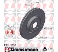 ZIMMERMANN 610.3712.52 Disque de frein pour VOLVO,VOLVO (CHANGAN)