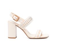 Zimmermann - Alchemy Leather Heel Sandales - Femme - Chaussures - Blanc - Taille: 41 EU