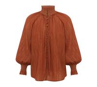 Zimmermann - Aster Blouse - Femme - Blouses et Chemises - Brun - Taille: 42 FR