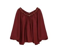 Zimmermann - Aster Gathered Bead Blouse - Femme - Blouses et Chemises - Rouge - Taille: 40 FR