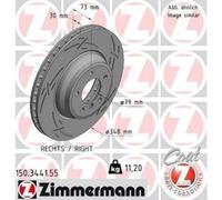 ZIMMERMANN Black Z Disque de frein Avant droit pour BMW 3 Berline (E90) X1 (E84)