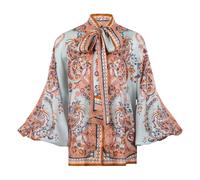 Zimmermann - Blouse à col noué Aster - Femme - Blouses et Chemises - Multicolore - Taille: 40 FR