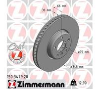 ZIMMERMANN Coat Z Disque de frein Avant droit pour BMW 5 Berline (F10) 348mm