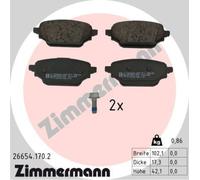 ZIMMERMANN Jeu de garnitures de frein, frein à disque arrière 26654.170.2