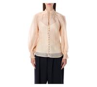 Zimmermann - Rebellion Collared Blouse - Femme - Blouses et Chemises - Rose - Taille: 40 FR