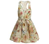 Zimmermann robe évasée femme rose en mélange de lin et soie - 2