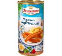 Zimmermann saucisses de jus délicates Bockwürstl 8 pièces ATG 250g boîte 565g