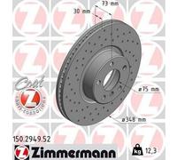 ZIMMERMANN Sport Coat Z Disque de frein Avant gauche pour BMW X4 (F26) 348mm