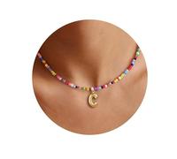 Zimocepuz Collier avec Initiales Colorées, Filles 6-18 Ans, Chaîne à Lettre C Dorée Tendance Pour Filles, Cadeaux de Nouvel An Pour Petites-filles Adolescents, Porte-bonheur