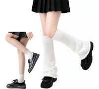 Zimocepuz Jambières évasées, manchettes et chaussettes pour femmes, Jambières blanches style Y2K, Jambières évasées, Accessoires de jambes Lolita harajuku coréens