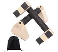 Zimoer 2 Poignées de Pompes en Bois, Parallèles Ergonomiques Barre Parallèle Calisthenics Antidérapantes, Barres Parallèles De Gymnastique avec Sac de Rangement pour Fitness Musculation, 30cm