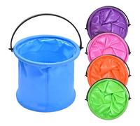 Zimoer 2L Seau Pliable, 5 Couleurs Seau Pliant Multifonctionnel de Plage Seau Portable Petit Seau de Pêche Coloré Bol de Lavage pour Peinture Camping Pêche Plage Jardin Collection d'eau