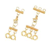 Zimoer Fermoir Collier et Attache Bracelet en Acier Inoxydable - Lot de 2 (3 Trou + 2 Trou) - Séparateur de Collier Élégant pour Bijoux