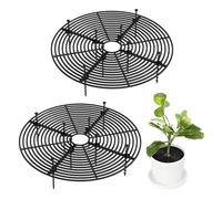 Zimoer Lot de 2 cache-pots de fleurs coupables pour chats et bébés - Protection de pot de fleurs en plastique pour enfants et animaux domestiques (rond, noir, 30 cm)