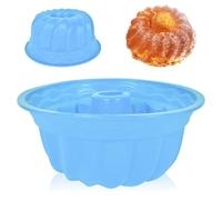 Zimoer Moule à Kouglof, Ø 23cm, Moule à Gâteau Cannelé, Moule à Brioche en Silicone, Kougelhopf Moule, Moule Savarin Antiadhésif, Résistant Chaleur, Pour Gâteaux, Gelée, Donut (Bleu)