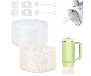 Zimoer Stanley Cup Kit d'Accessoires pour Tasse, comprend 4 Bouchons en Silicone anti-fuite, 2 Couvercles en Paille, 2 Coque en Silicone pour Gobelets Stanley de 1,2L et 850ML, Tasse non incluse