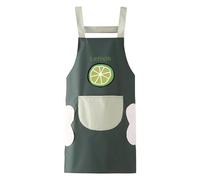 Zimoer Tablier de Cuisine Femme sans Manches, Tablier de Chef Imperméable en PVC, Tablier Réglable pour Cuisine, Pâtisserie, Barbecue - 1 Pièce (Vert citron foncé)