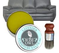 Zimoya Wise Owl Furniture Salve for Leather, Leather Salve for Furniture, Leather Furniture Salve and Brush, Wise Owl Furniture Salve, Long-Lasting Protection for Wood & Leather Furniture (F)