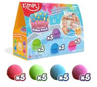 ZIMPLI - 20 x Bombe da Bagno, Crea un'Avventura da Bagno Frizzante, una Confezione Regalo di Bombe per Un Bagno di Bolle, Bomboniere per Feste, Riempitivi per Sacchetti Regalo per Bambini