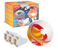 ZIMPLI 3 grandes bombes de bain fusée, effet flamme, effervescentes, aventure pour le bain, jouets de bain, cadeaux d’anniversaire pour garçons et filles dès 3 ans