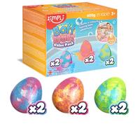 ZIMPLI - 6 x Egg Bombe da Bagno a Uovo Large, Crea una Colorata Avventura da Bagno Frizzante, Regali Alternativi di Uova di Pasqua per Bambini, Idratante per Pelli Secche, Biologico