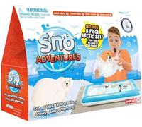 ZIMPLI - Aventures de Neige Pack Arctique, 5 utilisations, 8 figurines arctiques, plateau de jeu gonflable, ensemble de jeu sensoriel imaginatif, jouet de fausse neige artificielle