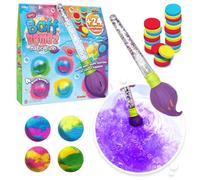 ZIMPLI Baff Bombz Magic Brush, 4 Bombes de Bain et 24 pastilles colorées, Baguette Magique, Colorez magiquement l'eau de Votre Bain avec ce Jouet créatif, recharges Disponibles en Lots de 4, 12 ou 20