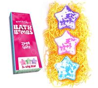 ZIMPLI - CADEAUX, Coffret de 3 boules de bain en forme d’étoile fabriquées au Royaume-Uni, boules de bain effervescentes de luxe pour femmes, elle, épouse, petite amie, cadeaux pour toute l’année