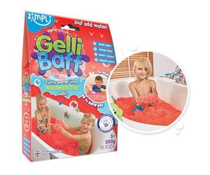 ZIMPLI - Gelli Baff Rouge, 1 Bain ou 6 utilisations de Jeu, comme par Magie, l'eau se transforme en gelée, Cadeau satisfaisant pour Enfants Anti-Stress, Jouet Montessori