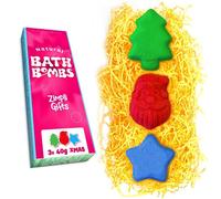 Zimpli Gifts - 3 x Coffret de Bombes de Bain de Noël, pour remplir Les Bas de Noël des Femmes et des Enfants, des Bombes de Bain pétillantes, Un Coffret Cadeau pour Le Spa, Vegan & Cruelty Free