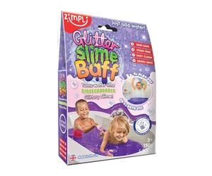 ZIMPLI - Glitter Slime Baff Violet, 1 bain ou 4 utilisations de jeu, transforme magiquement l'eau en une épaisse boue scintillante, une excellente idée de cadeau amusant pour les garçons et les filles