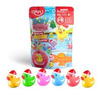 ZIMPLI Grande Bombe de Bain Surprise Canard de Noël 100g, 1 des 6 Jouets Canard à Collectionner, Un Jouet par Bombe de Bain, Jouets de Noël pour Enfants, Jouet de Bain Cadeau pour Bas de Noël